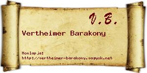 Vertheimer Barakony névjegykártya